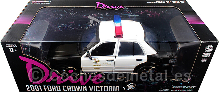 2001 Ford Crown Victoria Interceptor Policía de Los Ángeles Drive 1:18 Greenlight 13610