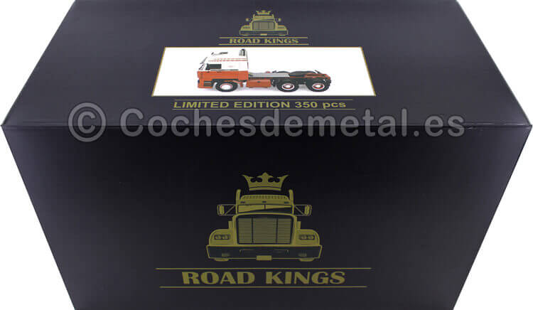 1982 Camion DAF 3600 SpaceCab Blanco/Rojo 1:18 Road Kings 180093