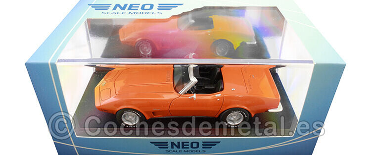 1973 Chevrolet Corvette C3 Convertible Naranja 1:43 NEO Scale Models 46935