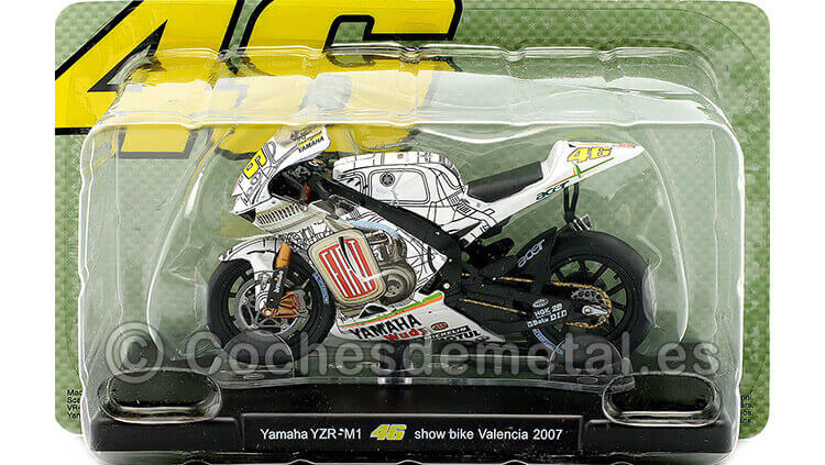 2007 Yamaha YZR-M1 Nº46 Valentino Rossi Show Bike MotoGP Valencia1:18 Editorial Salvat ROSSI0040