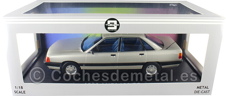 1989 Audi 100 2.3E C3 Plateado Zermat 1:18 Triple-9 1800352