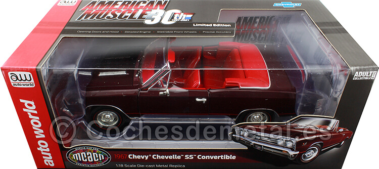 1967 Chevrolet Chevelle SS Convertible Granate 118 Auto World AMM1244