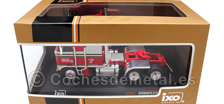 1976 Cabeza Tractora Kenworth K100 Aerodyne Rojo/Blanco 1:64 IXO Models 64TR001