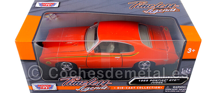 1969 Pontiac GTO Judge Naranja 1:18 Motor Max 73242