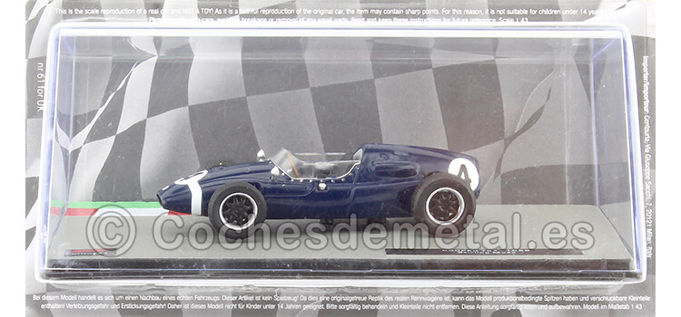 1959 Cooper T51 Nº4 Stirling Moss GP F1 Portugal Azul 1:43 Editorial Salvat F1 12