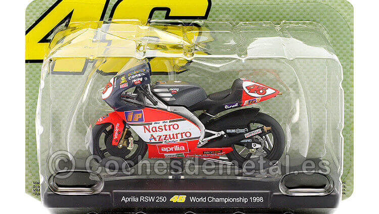 1998 Aprilia RSW 250 Nº46 Valentino Rossi MotoGP Imola 1:18 Editorial Salvat ROSSI0018